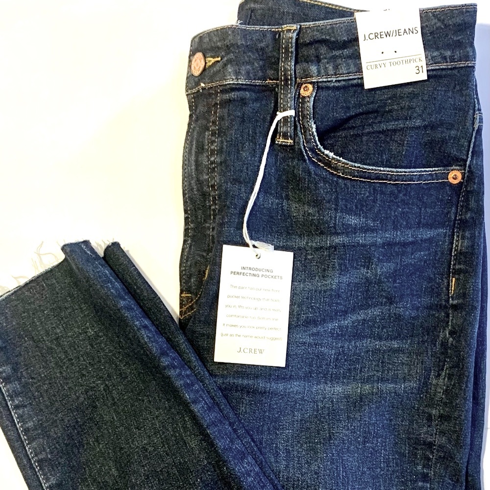 J.Crew Toothpick Curvey Skinny Ankle Jeans - Classic Blue Wash 31 x 27